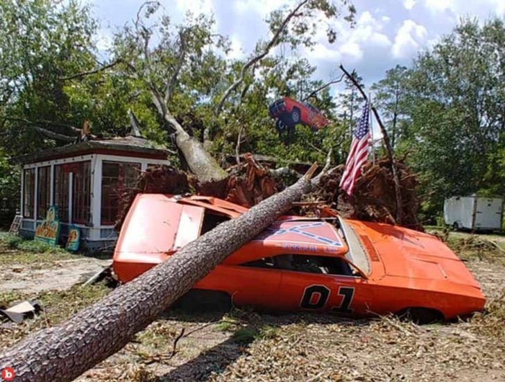 Duke Star John Schneiders “general Lee” Crushed By Hurricane Ida 